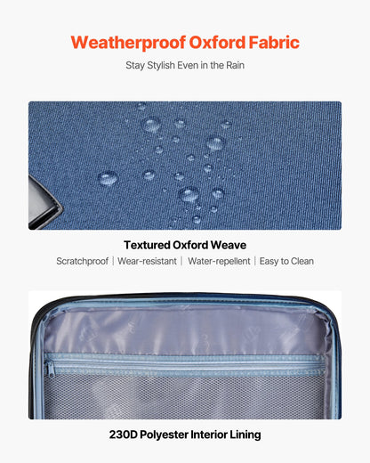 Softside Expandable Luggage with Spinner Wheels, 50.8 cm Softside Carry on Luggage, Lightweight Checked Suitcase with Expandable Zippered Pocket and TSA Lock, Blue