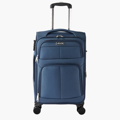 Softside Expandable Luggage with Spinner Wheels, 50.8 cm Softside Carry on Luggage, Lightweight Checked Suitcase with Expandable Zippered Pocket and TSA Lock, Blue