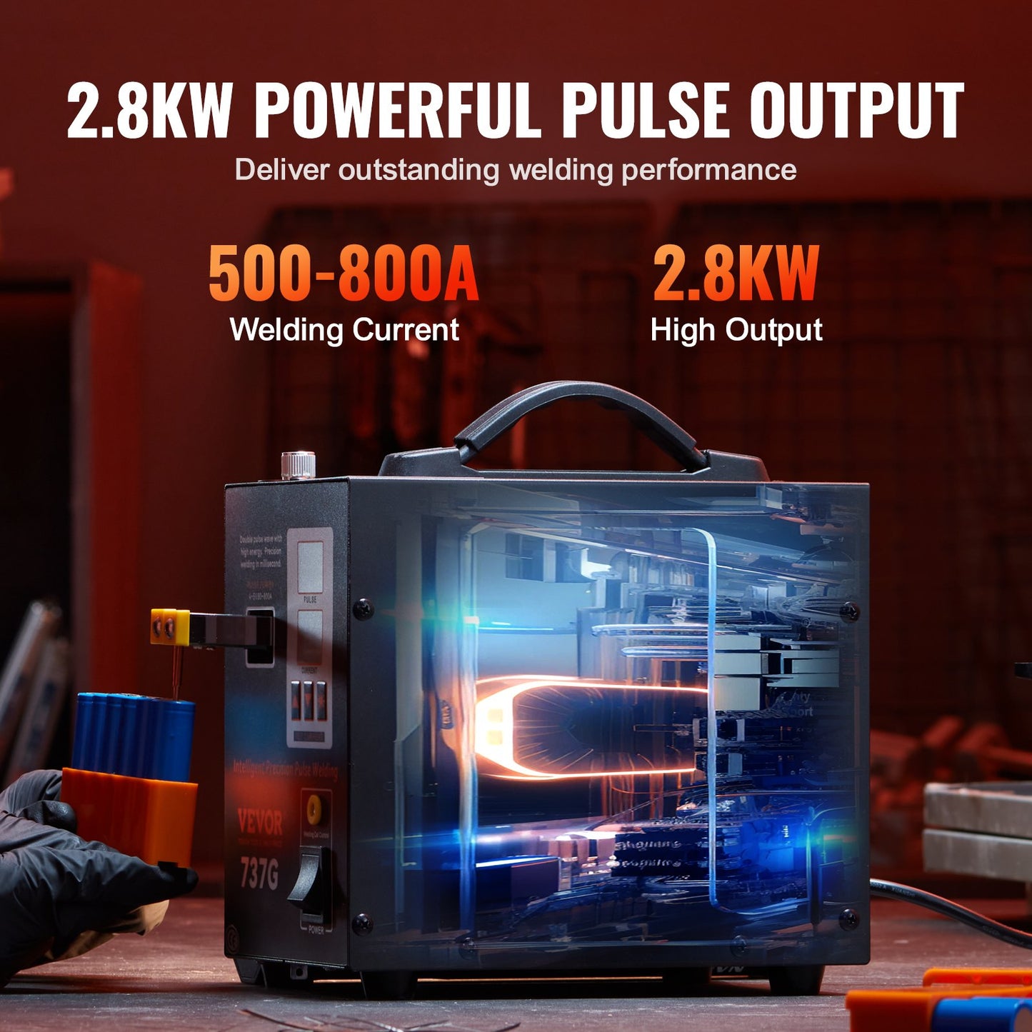 VEVOR Spot Welder, 737G Pulse Spot Welder, Portable High-Power Welding Machine Soldering