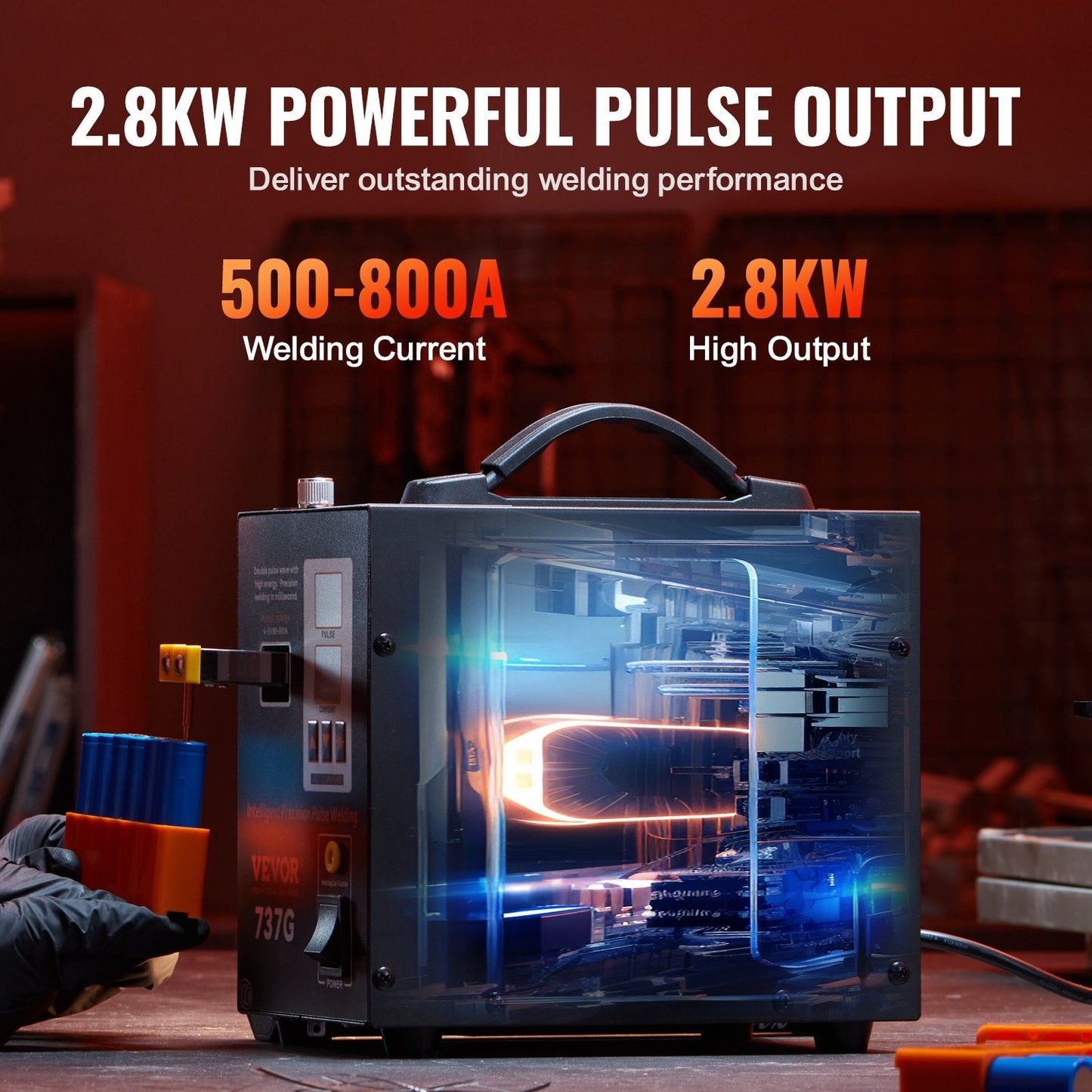 Portable Pulse Spot Welder, Dual Mode, LED Display, 0.12mm Nickel Capable