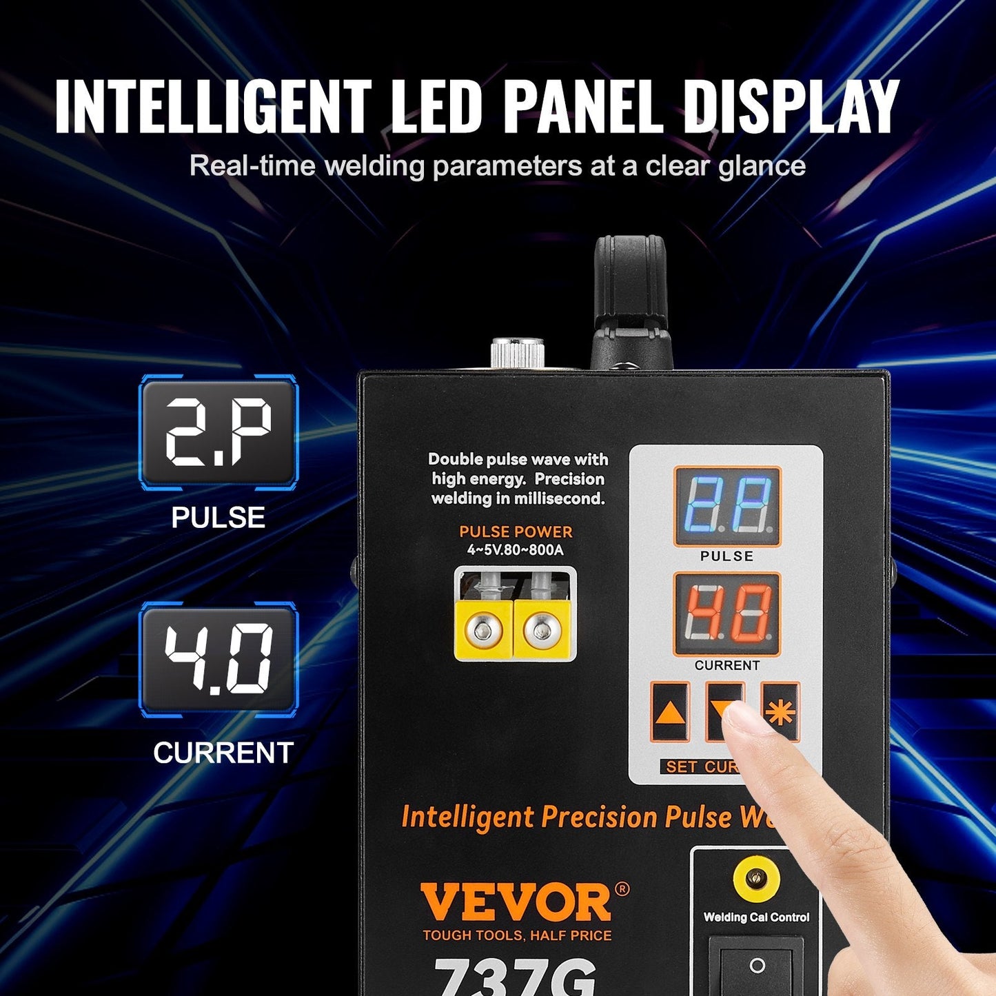 Portable Pulse Spot Welder, Dual Mode, LED Display, 0.12mm Nickel Capable