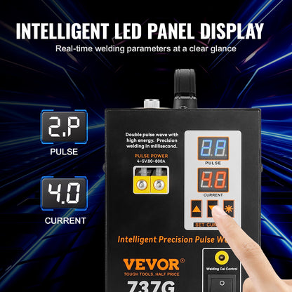 VEVOR Spot Welder, 737G Pulse Spot Welder, Portable High-Power Welding Machine Soldering