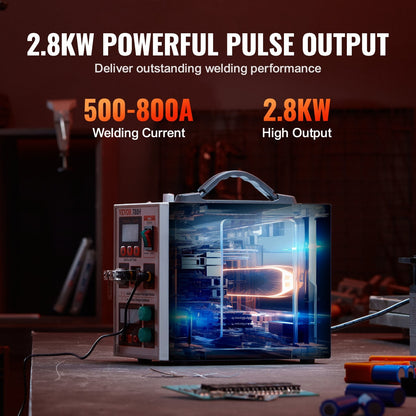 Dual Mode Pulse Spot Welder & Battery Charger, 2.8KW, 0.15mm Thickness