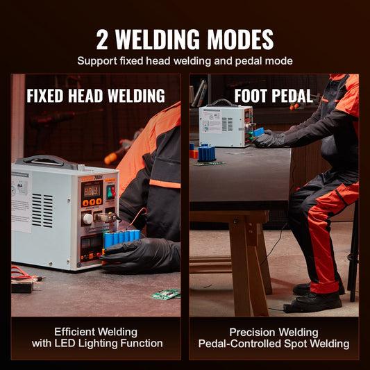 Dual Mode Pulse Spot Welder & Battery Charger, 2.8KW, 0.15mm Thickness