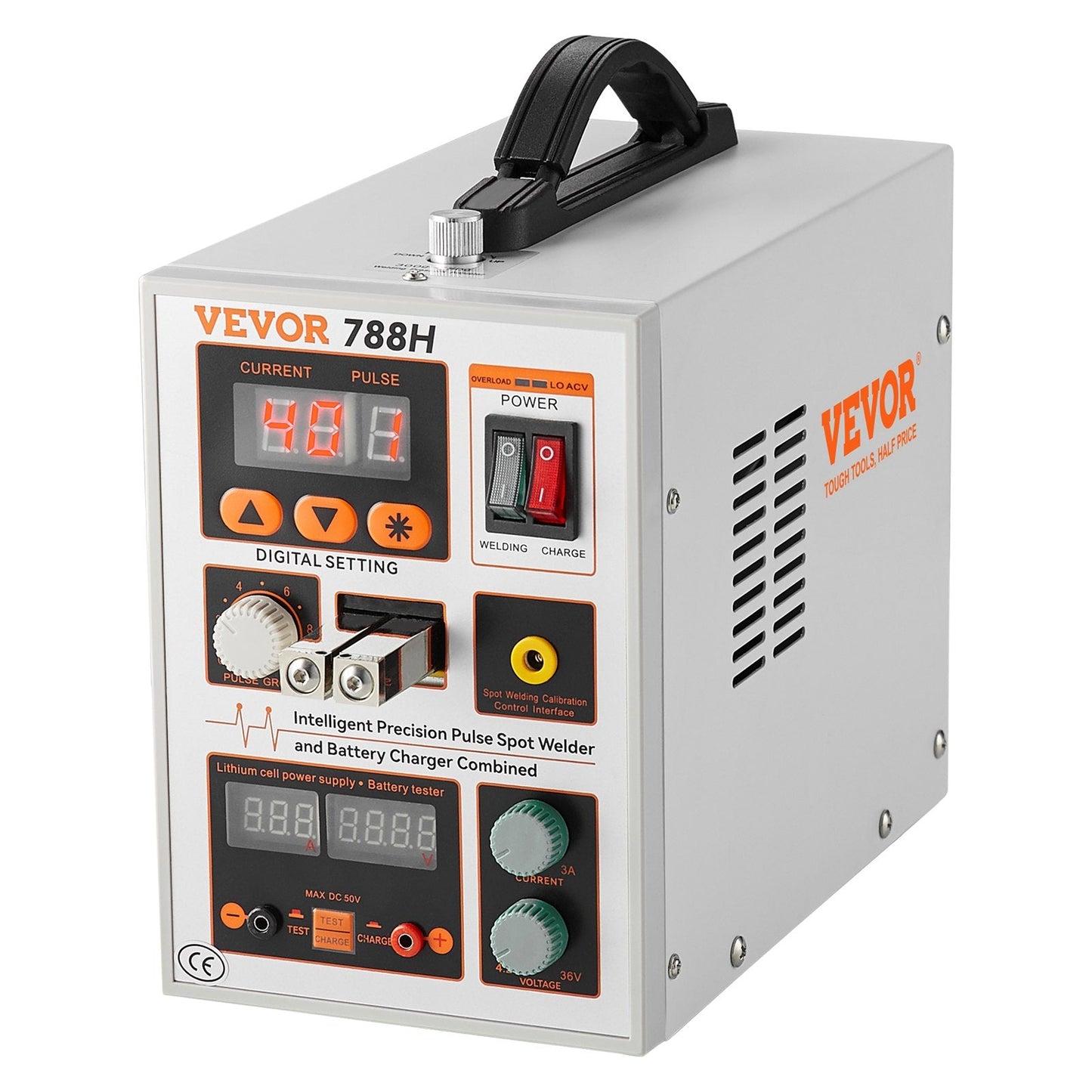Dual Mode Pulse Spot Welder & Battery Charger, 2.8KW, 0.15mm Thickness