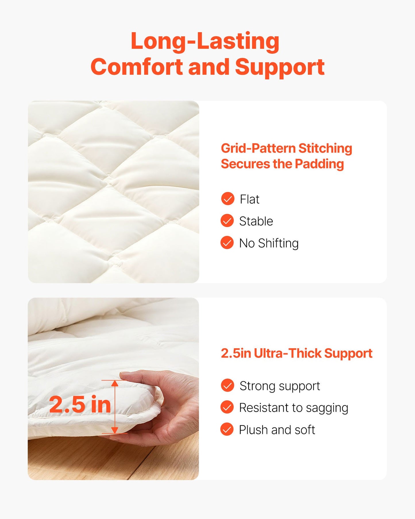 Japanese Tatami Mat, Twin Size Foldable Japanese Tatami Mattress, Futon Mattress with Storage Bag & Fastener, 9-Layer Floor Mat for Sleeping, Dorm, Meditation, Yoga, 2032 x 991 x 63.5 mm, White