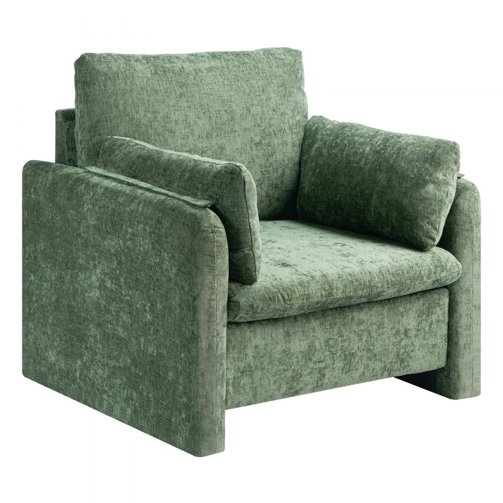 VEVOR Green Accent Chair with Armrests Single Fabric Armchair for Home Office