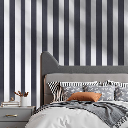 Peel and Stick Wallpaper, 45cm x 15m Contact Paper Black White Modern Geometric Waterpoof Self Adhesive, Easy to Clean Wall Decorative Vinyl Roll for Bedroom Kitchen Office Bathroom