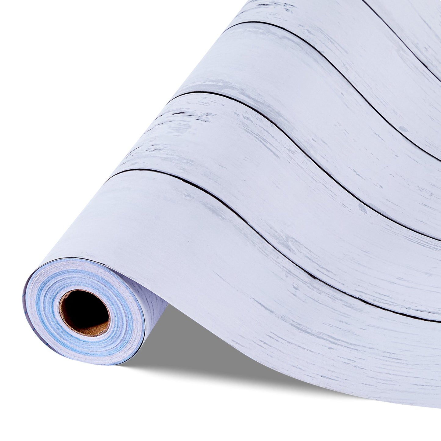 Peel and Stick Wallpaper, 45cm x 15m Contact Paper White Wood Textured Waterpoof Self Adhesive, Easy to Clean & Peel Wall Decorative Vinyl Roll for Bedroom Kitchen Office Bathroom Desk