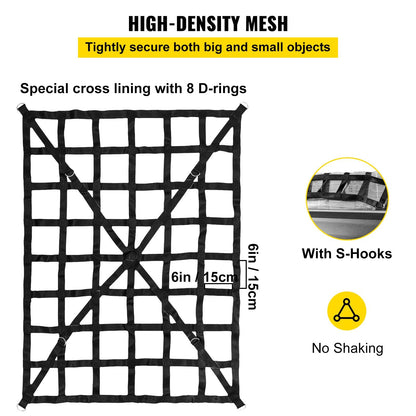 Heavy Duty Truck Bed Cargo Net 1.68m x 1.28m, 500kg Capacity with Cam Buckles