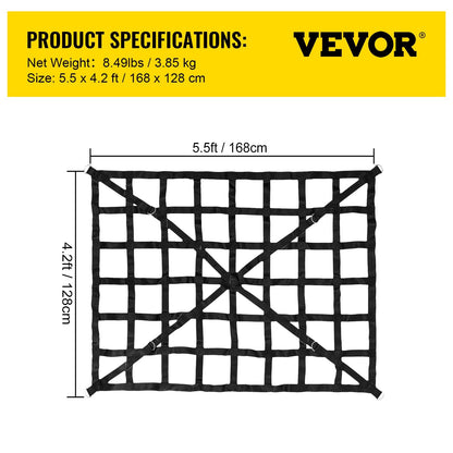 Heavy Duty Truck Bed Cargo Net 1.68m x 1.28m, 500kg Capacity with Cam Buckles