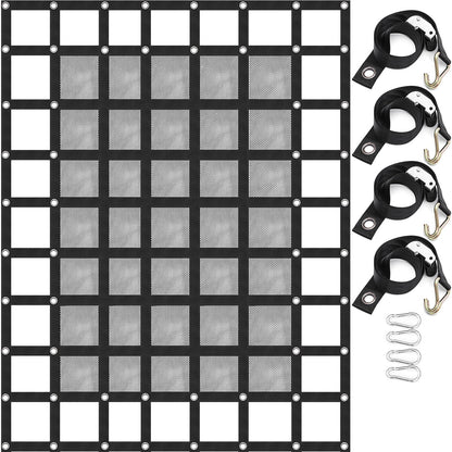 Heavy Duty Polyester Cargo Net with Mesh for Pickup Truck, 2.44 x 2.05 Meters