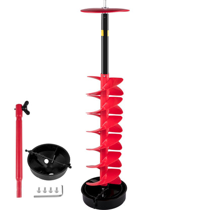 Ice Drill Auger with 20cm Diameter and 99cm Length, Includes Extension Rod