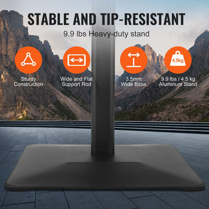 Adjustable Pedestal Sign Holder with Heavy-Duty Metal Base for Indoor/Outdoor Use
