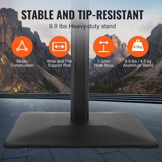 Adjustable Pedestal Sign Holder with Heavy-Duty Metal Base for Indoor/Outdoor Use