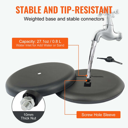 Adjustable Pedestal Sign Holder with Stable Base for Indoor/Outdoor Display