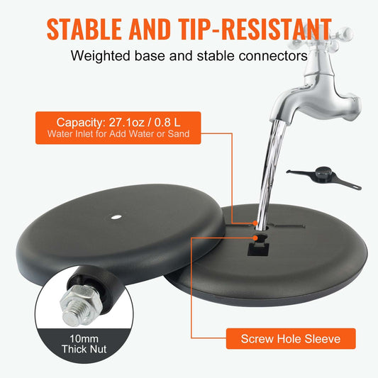Adjustable Pedestal Sign Holder with Stable Base for Indoor/Outdoor Display