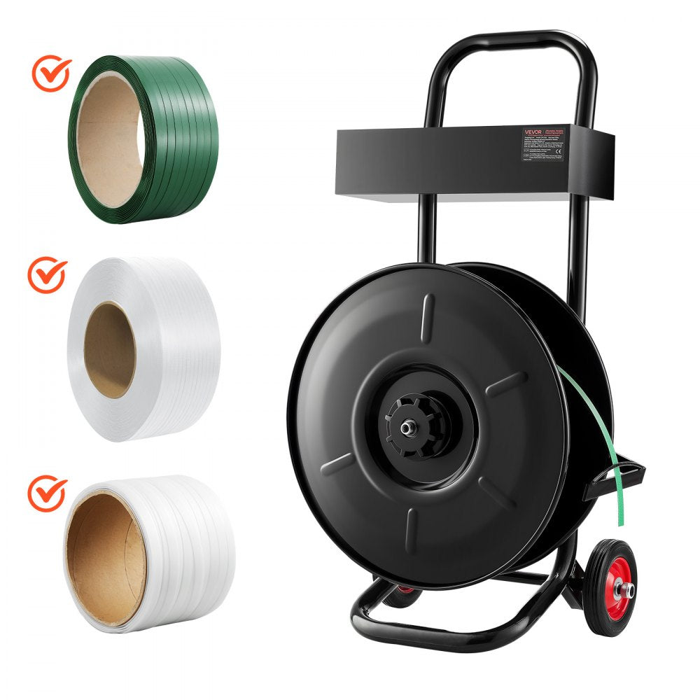Banding Strapping Cart, Fit for PET / PP / Polyester Strapping Coils with 20.3 cm Core Size, Heavy Duty Strapping Dispen