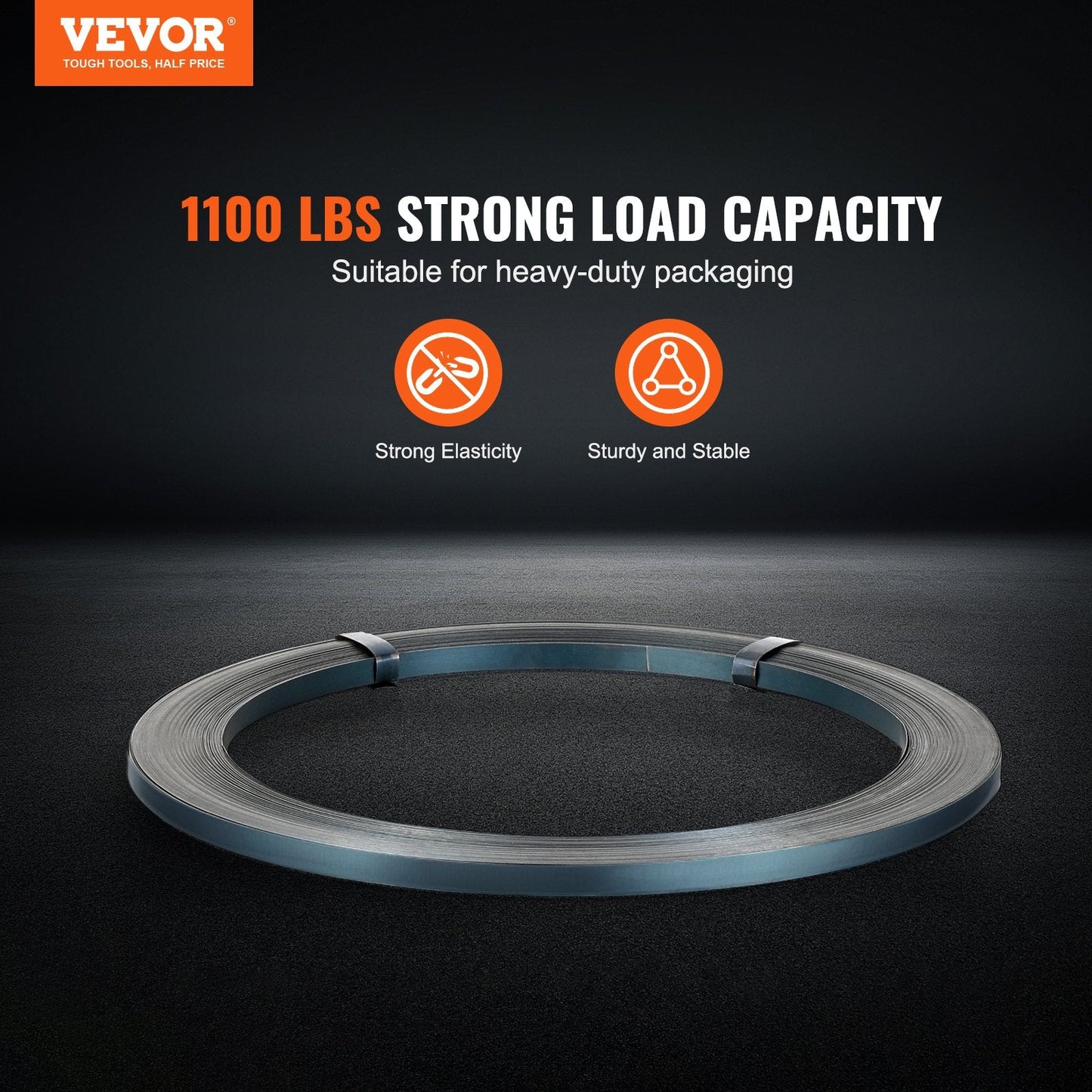 Heavy-Duty Steel Strapping Roll 12.7mm x 0.4mm x 100m, 500 kg Capacity