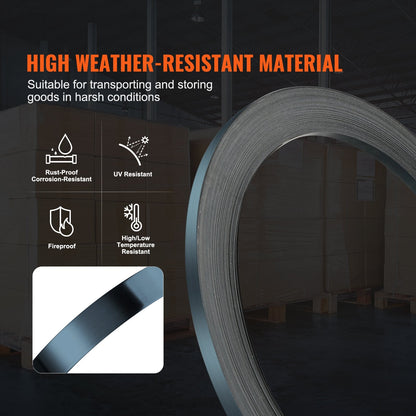 Heavy-Duty Steel Strapping Roll 12.7mm x 0.4mm x 100m, 500 kg Capacity