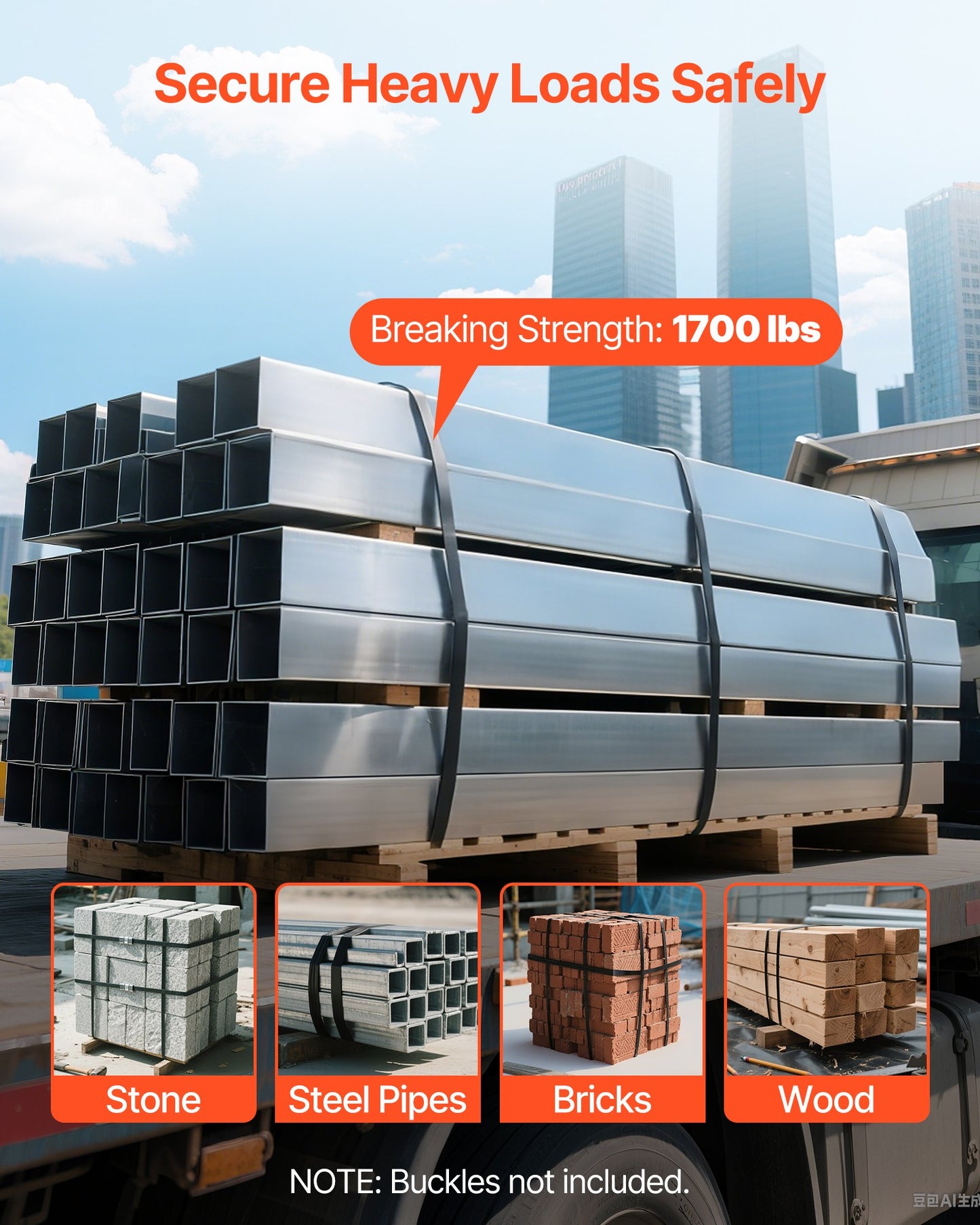 Steel Strapping Coil, 19 mm x 0.55 mm x 500 m, Metal Strapping Banding Roll Withstands Harsh Environment, 771 kg Break Strength, Heavy Duty Banding Pallet Strap Coil for Pallet Packing