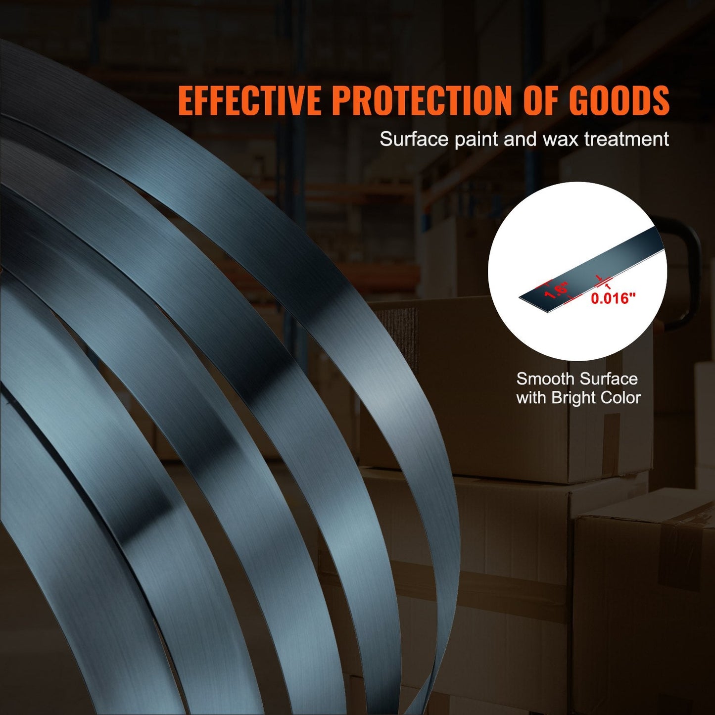 Heavy-Duty Steel Strapping Roll 19mm x 0.55mm x 500m, 770kg Capacity
