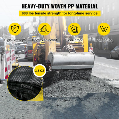 Geotextile Fabric, 3.8 x 9.15 m 3.5oz Woven PP Driveway Drain Cloth with 600lbs Tensile Strength, Heavy Duty Underlayment for Soil Stabilization, Landscaping, Weed Barrier, 12.5FT30FT-3.5OZ, Bla