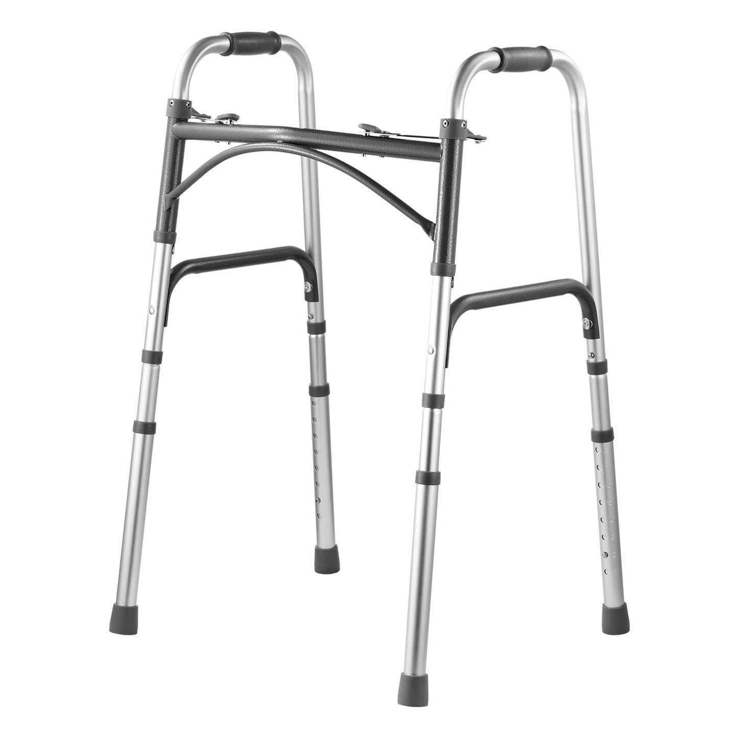 Folding Aluminum Walker with Adjustable Height, Supports Up to 160 kg