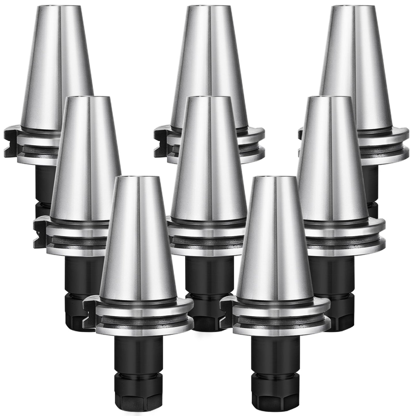 VEVOR 8Pcs CAT40 Tool Holder ER16 Collet Chuck Set length 70mm Chuck Tool Holder