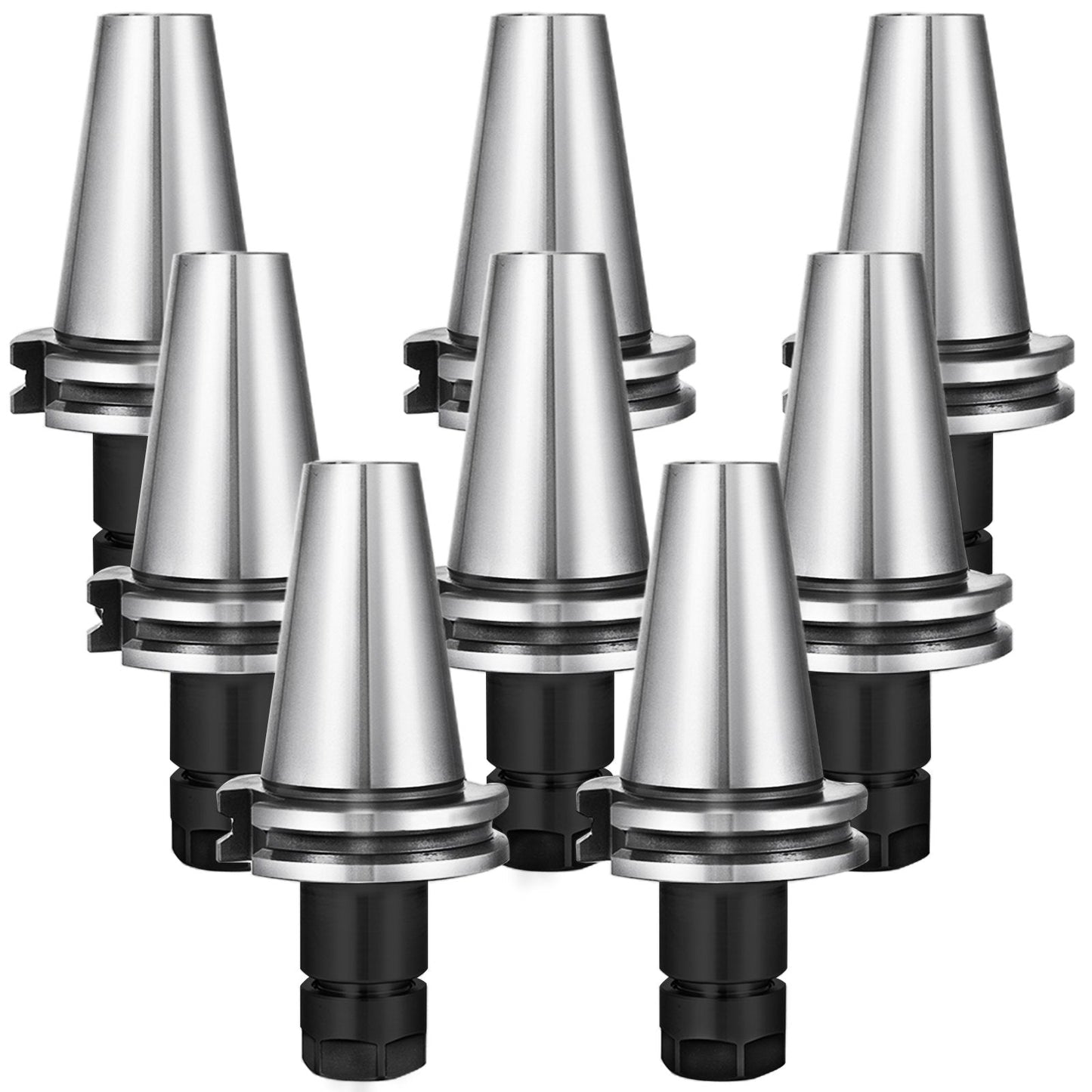 8-Piece CAT40 ER16 Collet Chuck Set, 0.07m Length, for CNC Milling Machines