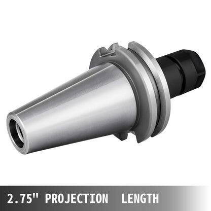 8-Piece CAT40 ER16 Collet Chuck Set, 0.07m Length, for CNC Milling Machines