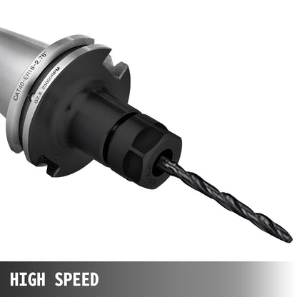 8-Piece CAT40 ER16 Collet Chuck Set, 0.07m Length, for CNC Milling Machines