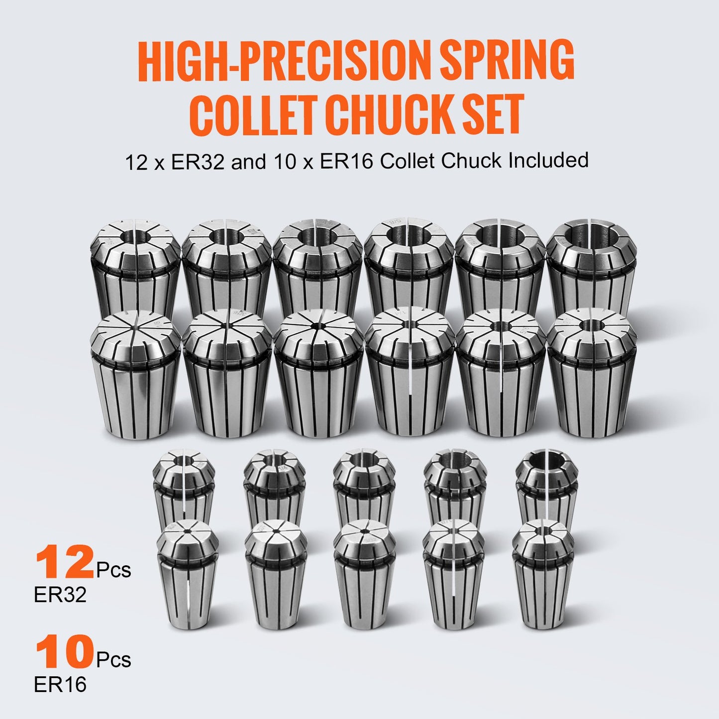 VEVOR CAT40 Collet Holder ER 16/32 Collet Set, 35 PCs, SLN FMB ER16/32 APU Tool