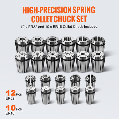 VEVOR CAT40 Collet Holder ER 16/32 Collet Set, 35 PCs, SLN FMB ER16/32 APU Tool