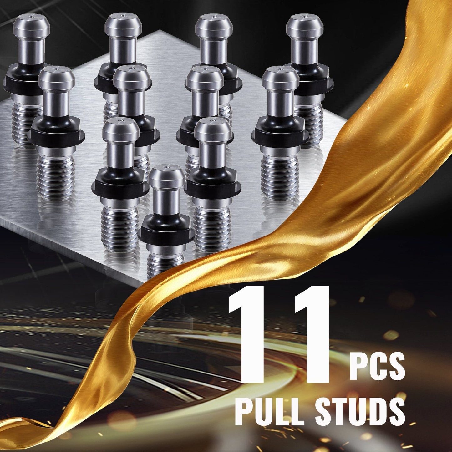 11-Piece CAT 40 Retention Knob Set, 58mm, 45° Angle for CNC Tool Holders