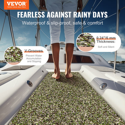 VEVOR Boat Flooring, EVA Foam Boat Decking 94.5" x 23.6", Non-Slip Self-Adhesive