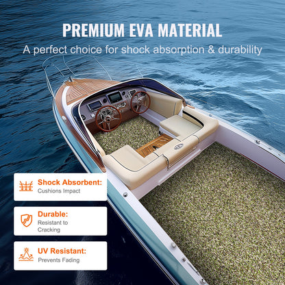 VEVOR Boat Flooring, EVA Foam Boat Decking 94.5" x 23.6", Non-Slip Self-Adhesive