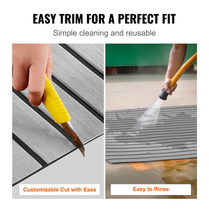 VEVOR Boat Flooring, EVA Foam Boat Decking 94.5" x 35.4", Non-Slip Self-Adhesive
