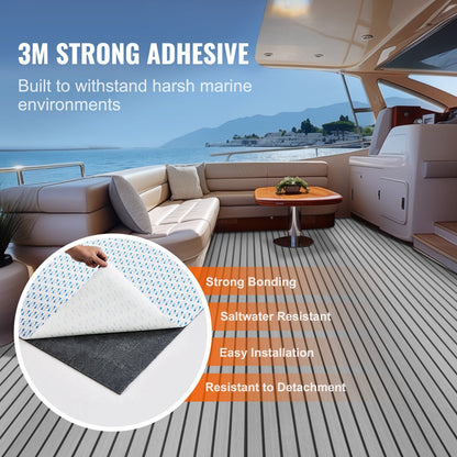 EVA Foam Marine Decking, 2.4m x 1.16m, Non-Slip Self-Adhesive Boat Flooring