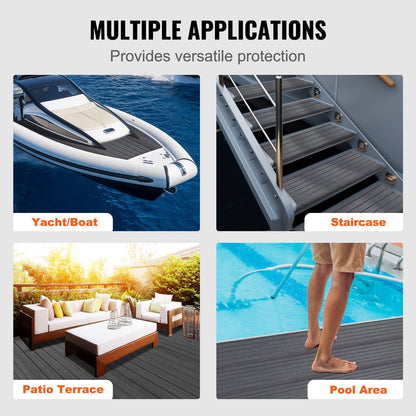Durable EVA Foam Marine Decking, 2.4m x 0.45m, Non-Slip, Self-Adhesive
