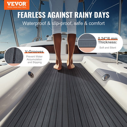 Non-Slip EVA Foam Boat Decking, 2.4m x 0.6m, Easy Install, Marine Carpet