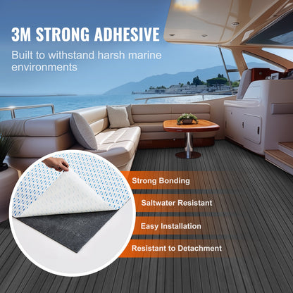 VEVOR Boat Flooring, EVA Foam Boat Decking 94.5" x 23.6", Non-Slip Self-Adhesive