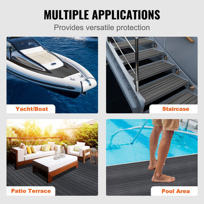 Non-Slip EVA Foam Boat Decking, 2.4m x 0.6m, Easy Install, Marine Carpet