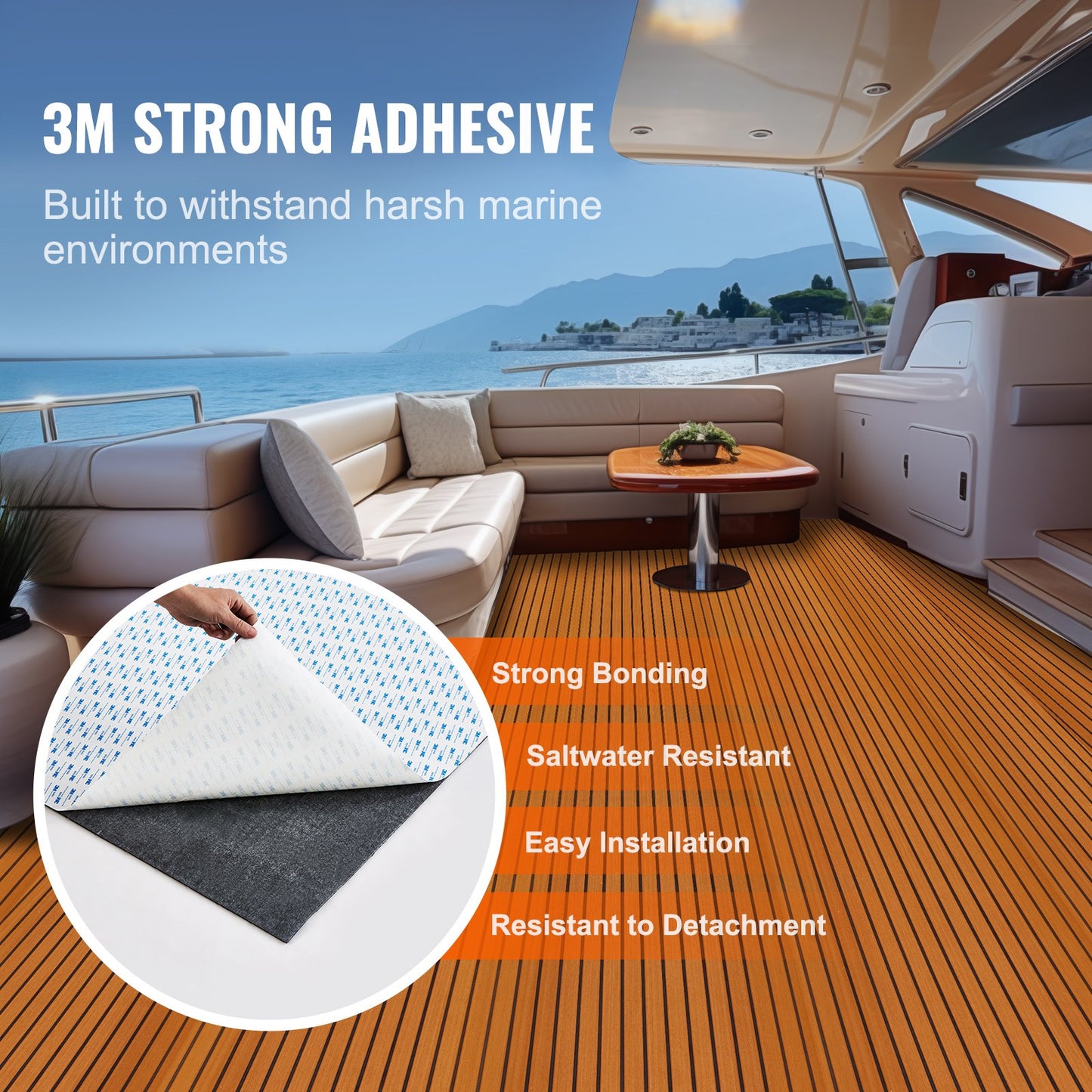 VEVOR Boat Flooring, EVA Foam Boat Decking 94.5" x 46", Non-Slip Self-Adhesive Flooring,