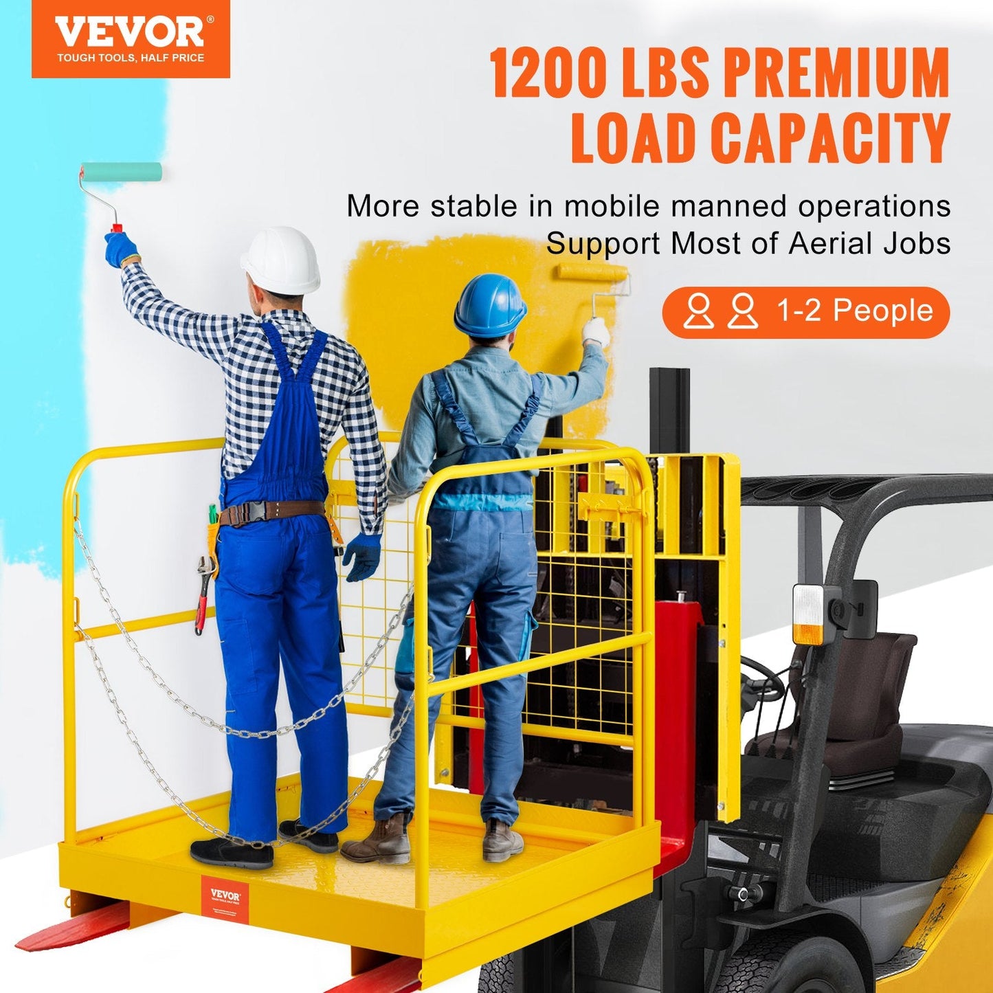 Foldable Forklift Man Basket, 544 kg Capacity, 0.91 x 0.91 m Safety Cage