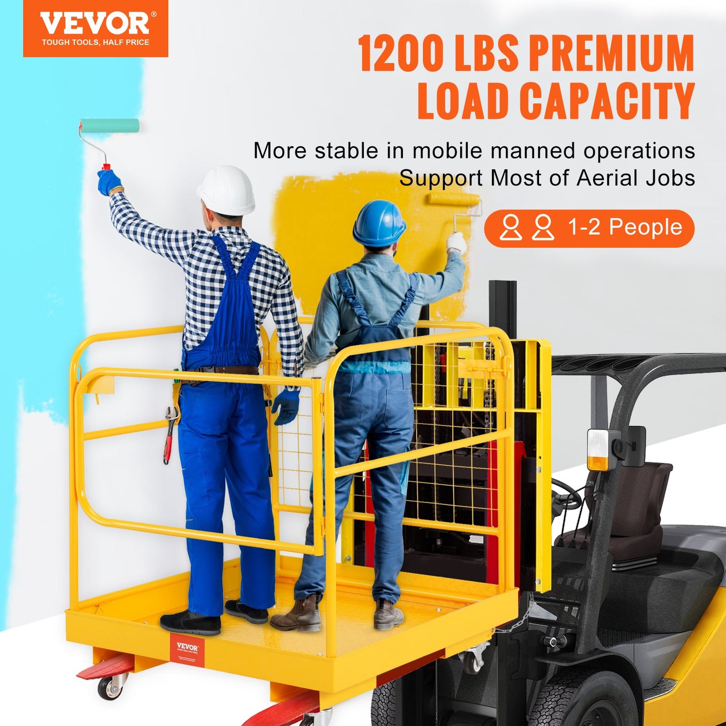 VEVOR Forklift Safety Cage, 544 kg Load Capacity, 92 x 92 cm Folding Forklift Work