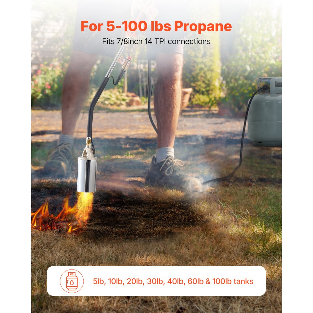 Propane Weed Torch Burner Ice Snow Melter 1800000 BTU 3 m Hose Portable