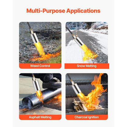 Propane Weed Torch Burner Ice Snow Melter 2400000 BTU 3 m Hose Portable