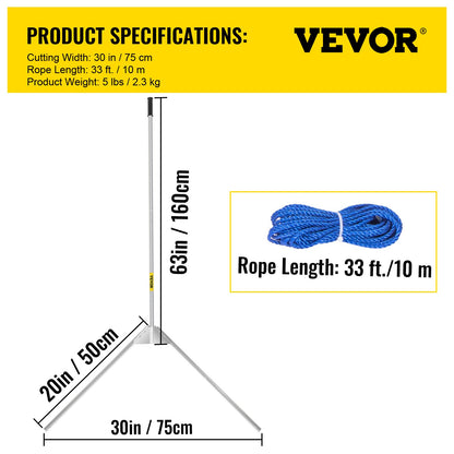 VEVOR Aquatic Weed Cutter, 30\" Cutting Path Water Grass Cutter, Stainless Steel