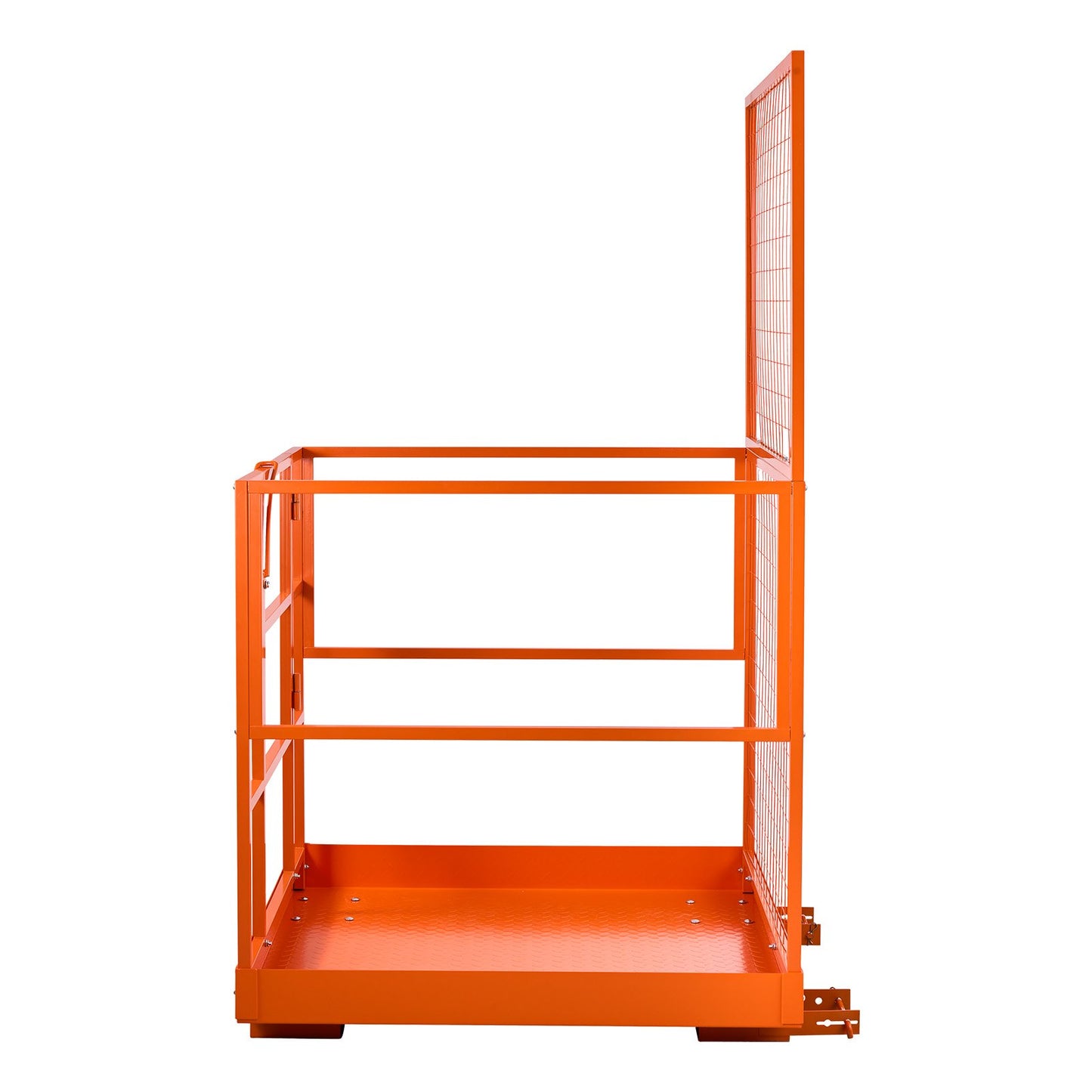 Forklift Safety Cage, 1225 x 1148 mm, Heavy Duty Forklift Man Basket, 635.03 kg Capacity Collapsible Work Platform Lift Basket with Safety Harness & Lock, for Most Aerial Jobs Lifting Loader